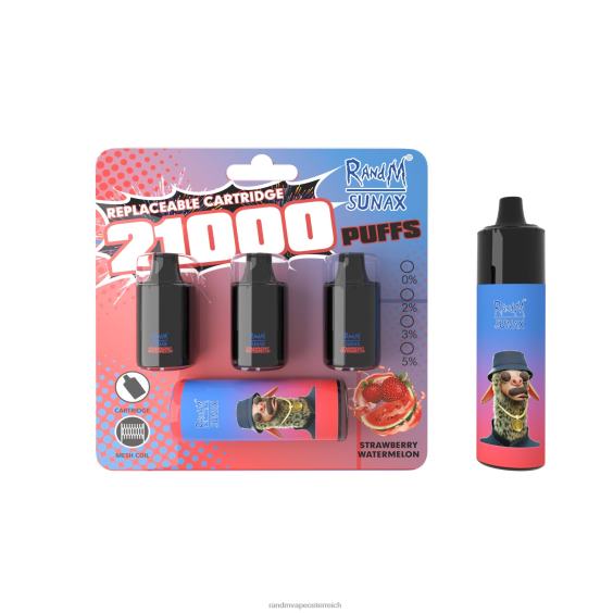 RandM Sunax 21000 Airflow Control Pod, austauschbares Vape-Gerät, 1 Stück Erdbeerwassermelone RandM vape österreich 8FV8T271