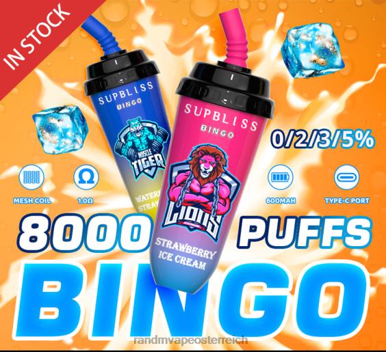 RandM Supbliss Bingo 8000 Vape-Pod-Gerät 1 Stk Erdbeereis RandM vape kaufen 8FV8T256