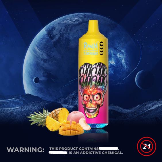 RandM Tornado 9000 Vape Pod Gerät 1 Stück Version 1 pfirsichfarbene Mango-Ananas RandM tornado wien 8FV8T133