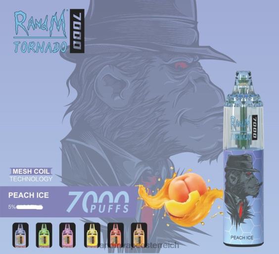 RandM Tornado 7000 Airflow Control Vape-Gerät 1St Pfirsicheis RandM vape österreich 8FV8T171