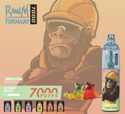 RandM Tornado 7000 Airflow Control Vape-Gerät 1St Gummibär fumot RandM vape 8FV8T168